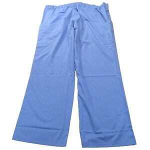 Blue Label Dylan Scrubs Pants Women 2X Blue Zip Fly Drawcord Straight Cargo NWD
